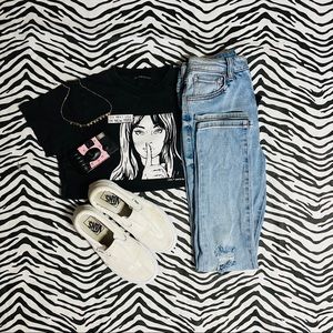 Light Wash Distressed High Waisted Skinny Jeans